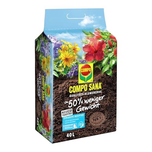 SANA® Qualitätsblumenerde - 0% Trauermücken - torffrei - 50% weniger Gewicht 40 L