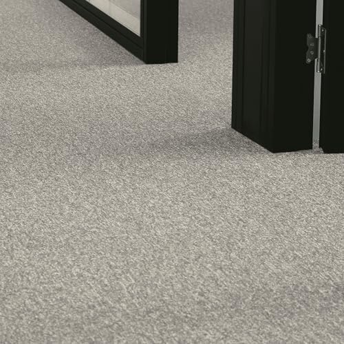andiamo Teppichboden Meterware Joe - Auslegware Bodenbelag zuschneidbar und einfach zu verlegen - Teppichbelag aus Polypropylen 6mm Gesamthöhe Grau-beige 400 x 300 cm