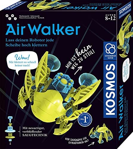 KOSMOS 620752 Air Walker, Klettert Glatte Oberflächen hoch, Bausatz für Roboter mit Spezial-Saugnäpfen, Experimentierkasten für Kinder ab 8-12 Jahre, Roboter-Spielzeug, Modellbau