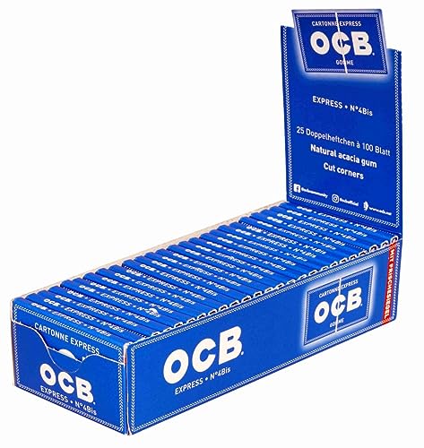 OCB 1000 Blau Gummizug 25 Heftchen, 100 Blatt