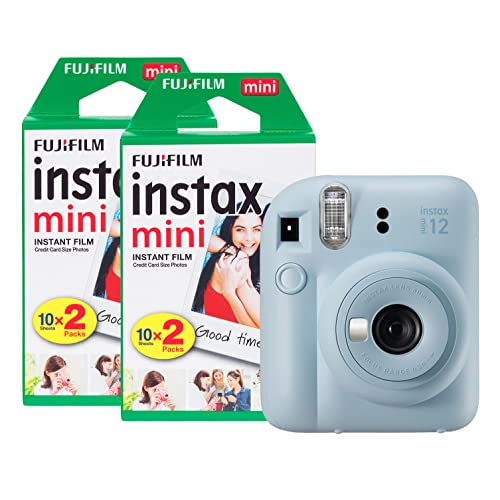 Fujifilm instax Mini 12 Sofortbildkamera mit 40 Aufnahmen, Pastellblau