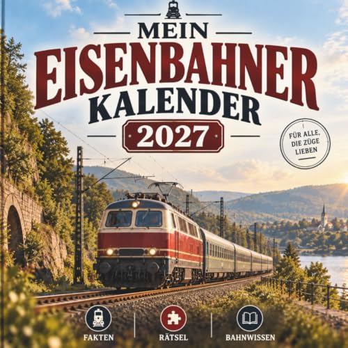 Mein Eisenbahner-Kalender 2027: Das Kalenderbuch voller kurioser Eisenbahn-Fakten, kniffliger Mini-Rätsel und echtem Bahnwissen – das perfekte Geschenk für Eisenbahnfans