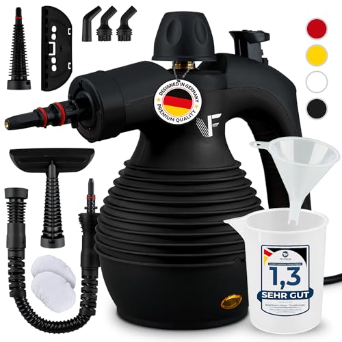 Neighbour's Friend® Dampfreiniger Neues Modell – Leistungsstarker Hand Steam Cleaner, 3,5 Bar Druck, 4m Kabel, 350ml Tank I Handdampfreiniger für Auto, Werkstatt, Haushalt & Fensterreinigung