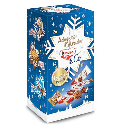 kinder & Ferrero Adventskalender – Adventskalender mit leckeren Schokoladen-Spezialitäten – 1 Kalender à 295g