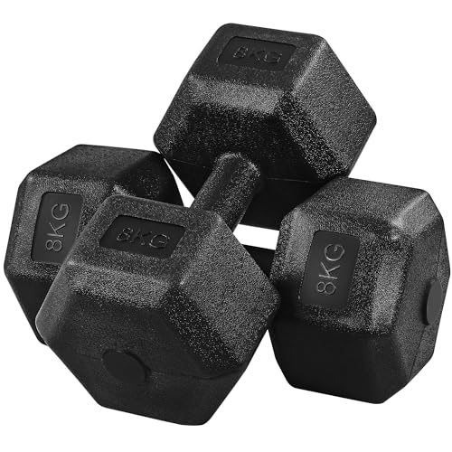 Yaheetech Hanteln Set 2er Kurzhanteln für Krafttraining oder zu Hause Hantelset 2 stück Hanteln Dumbbell Set Fitness 2er Set 2x8 kg