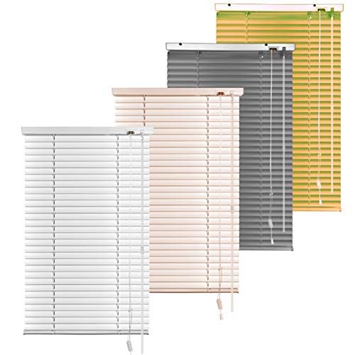 S SIENOC Aluminium Jalousie Silber B50xH130cm Venetian Blinds Jalousie ohne Bohren inkl. Klemmclips