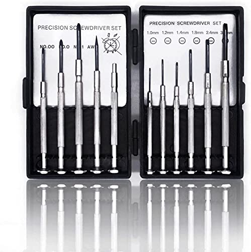 SZGIARUY Mini-Schraubendreher-Set, Brillen-Reparatur, Präzisions-Reparatur, Schraubenzieher, Kreuzschlitz, Flachkopf, Ahle, Magnetisch