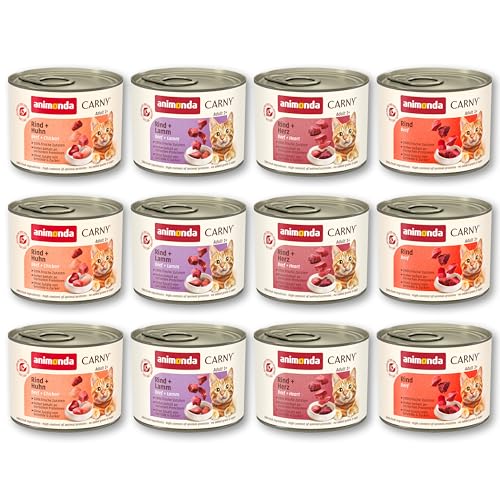 animonda Carny Adult Katzenfutter nass Herzhafte Variation (12 x 200 g)