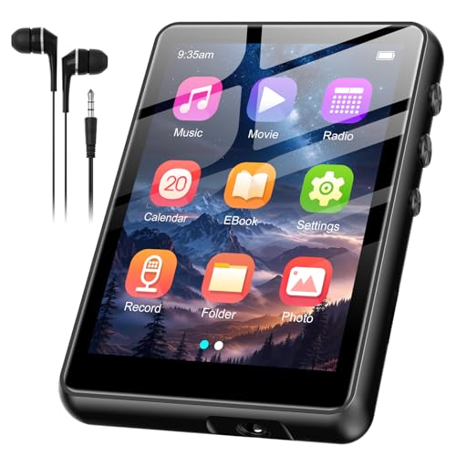 SWOFY 128GB SWOFY MP3 Player Bluetooth 5.3, 300 mAh Batterie,2.4 Zoll Touchscreen Mini Musik Player, Unterstützt bis zu 128GB TF Karte (Schwarz)