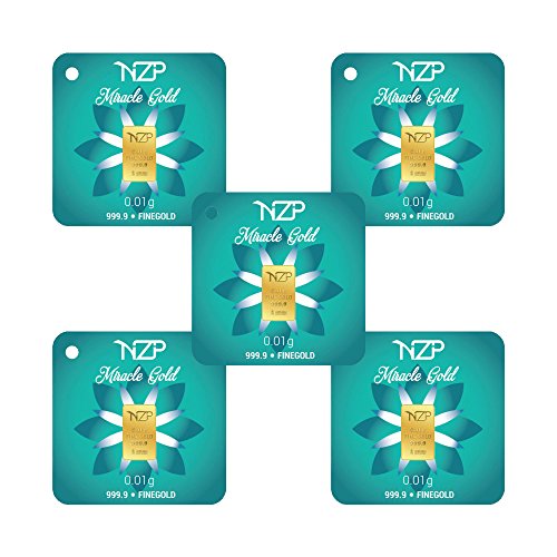 Miracle Gold 5 Stück Nzp Goldbarren 0,01 Gramm, Goldbarren 0,01g, Feingehalt 999,9