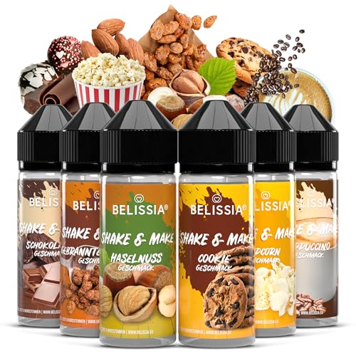 Belissia Shake and Make - Set-Kaffeepause | Hochdosiertes Lebensmittel Aroma 6x10 ml mit praktischer Schüttelflasche zum mischen. Zur Verwendung in Lebensmitteln