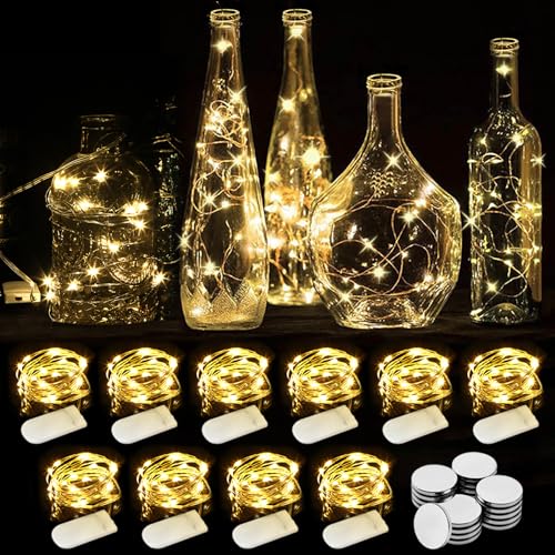 WEARXI Lichterkette Batterie, 10 Stück 2M 20 Mini LED Lichterkette mit Batterie, Lichterkette Innen, LED Lichterketten Batteriebetrieben, Lichterketten für Zimmer Deko, Hochzeitsdeko, Weihnachtsdeko