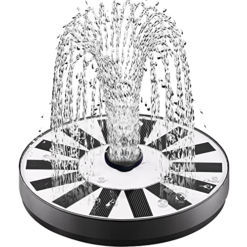 Springbrunnen Solar für Außen Klein, SZMP Solar Teichpumpe mit 7 Düsen & 4 Fixe Rohre Solar Wasserpumpe Solar schwimmender Fontäne Pumpe für Gartenteich Oder Springbrunnen Vogel-Bad Fisch Behälter