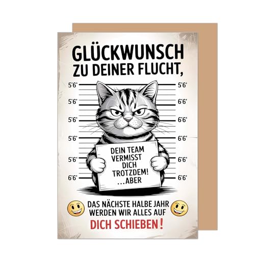 Edition Seidel Premium Glückwunschkarte zum Abschied mit Umschlag. Karte Grußkarte Spruch Sprüche Abschied Ruhestand Job Jobwechsel Arbeit Kollegen Mann Frau Humor (AS172 SW026)