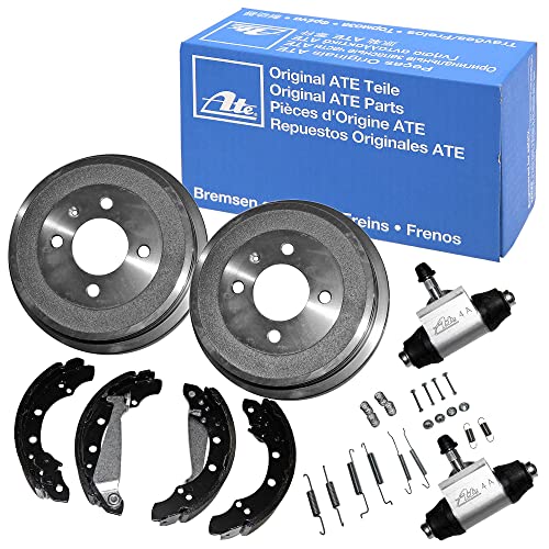 ORIGINAL ATE BREMSTROMMEL + BREMSBACKEN + BACKENZUBEHÖR + RADBREMSZYLINDER BREMSENSET BREMSENKIT BREMSEN SET Ø200 HINTEN