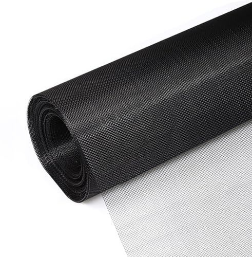 RUIBIXING Fliegengitter-Rollware, Fliegengitter extra stark 120 x 250 cm, Fliegennetz Fenster, schwarzes Fiberglas-Fliegengitter als Meterware, Fliegengitter-Ersatznetz beliebig zuschneidbar