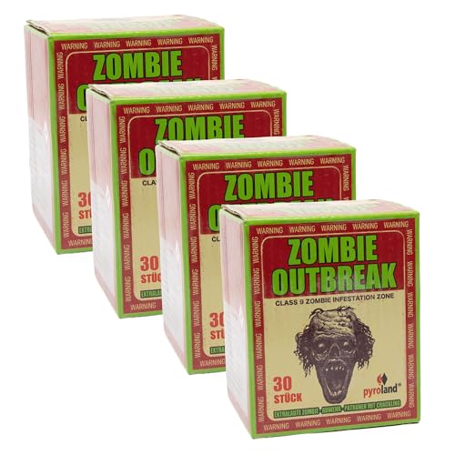 Pyroland Zombie Outbreak, 120 Stück (4 x 30'er), Böller der Kategorie F1, Feuerwerk für Pranks, Feiern oder Neujahrsfeuerwerk