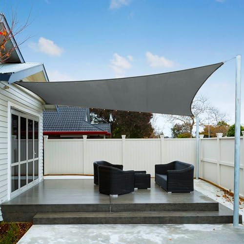 AXT SHADE Sonnensegel Wasserdicht Rechteckig 2,5x3m Wetterschutz Sonnenschutz PES Polyester mit UV Schutz für Terrasse Balkon Garten-Grau Anthrazit
