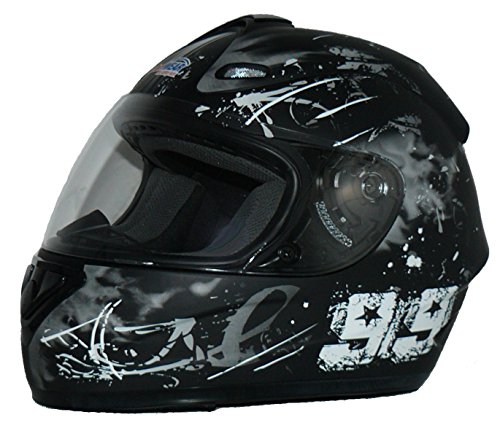 protectWEAR Motorradhelm FS-801-99 schwarz/grau-Gr.L