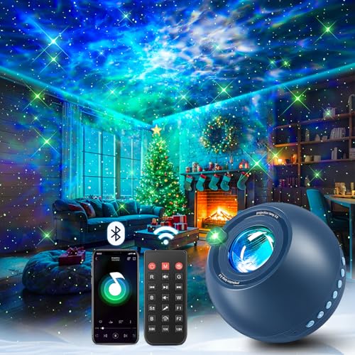 OneFire Sternenhimmel Projektor, 15 Farben 15 Einschlafmusik Galaxy Projektor, Bluetooth Nachttischlampe Nachtlicht mit Fernbedienung, Mädchen/Frauen/Junge Geschenke, Halloween/Weihnachten/Zimmer Deko