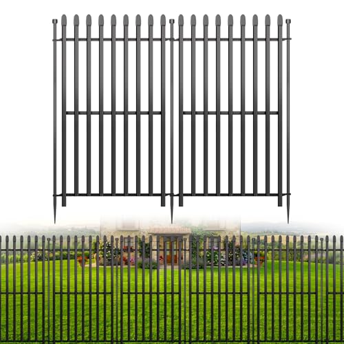 Gartenzaun, Metallzaun Paneele ohne Graben, Rostfreier Tierzaun für Außenbereich, Beetzaun für Garten, Terrasse, Beete und Landschaft (10 Paneele-101 cm (H) x 671 cm (L))