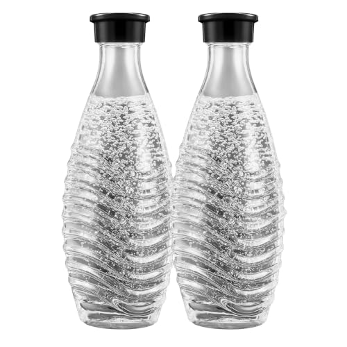 Sodastream 0,7L CRYSTAL Glaskaraffen - kompatibel mit CRYSTAL & PENGUIN Wassersprudler, 2er-Pack Wasserkaraffen, spülmaschinenfeste Sprudlerkaraffen