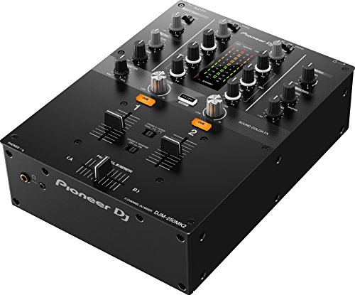 Pioneer DJM-250MK2 2-Kanal, 20 – 20.000 Hz, schwarz, Audio-Mixer (2 Kanäle, 48 kHz, 20 – 20.000 Hz, 94 dB, 0,005%, 230 mm)