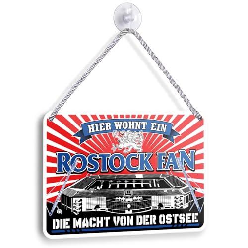 Rostock Fan Blechschild 18x12cm Wanddeko Türschild Geschenkidee Fußball Fanartikel mit lustigem Spruch Stadion Supporter Deko Artikel