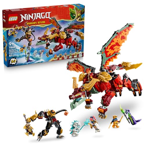 LEGO NINJAGO Wyldfyres Drachenmech - 2-in-1 Ninja-Actionfigur mit Mech von Kaiserin Beatrix und 6 Minifiguren - Geschenkidee zum Geburtstag für Jungen ab 9 Jahren und Fans - 71868