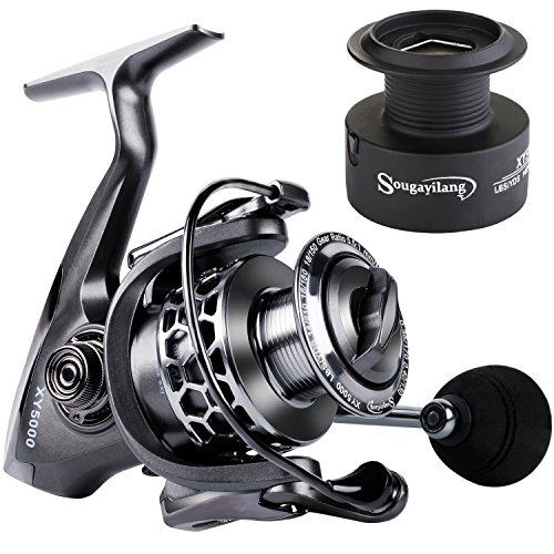 sougayilang Angelrolle 13 + 1BB Leichtes Ultra Glatte Aluminium Spinning Fishing Reel mit Graphit Spule