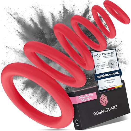 ROSENQUARZ® Premium Penisring Set Rot für eine längere und härtere Erektion, Cockringe aus medizinischem Silikon Sexspielzeug Männer Bondage