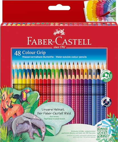 Faber-Castell 112449 - Buntstifte Set Colour Grip 48er Stück Kartonetui