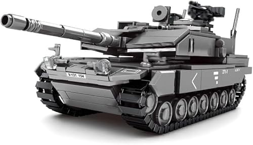 FULHOLPE Technik Panzer Bausteine Modell, 898 Teile Militär Leopard 2A7 Panzer Modellbausatz, Tank Modell Baustein Tank Modellbausatz Konstruktionspielzeug Kompatibel mit Großen Marken
