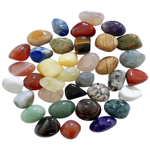 500g Edelstein Set 2-3cm, Natürliche Trommelsteine Bunte Edelsteine Mix Halbedelsteine Mischung Bunter Edelsteinen Set GroßSteine für Dekosteine Schatzsuche Glückssteine Heilsteine