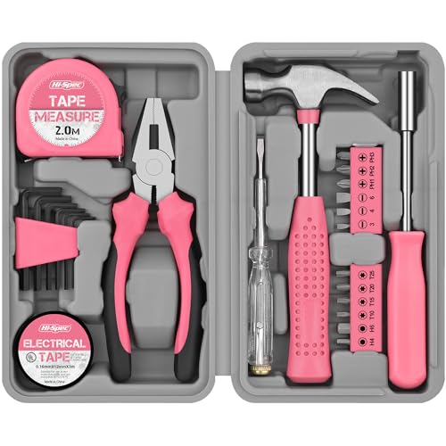 Hi-Spec Kleiner Werkzeugkoffer für Frauen Rosa-Mini-Werkzeug-Set