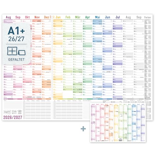 Häfft® XXL Wandkalender Schuljahr 2026 2027 A1 gefaltet/gefalzt