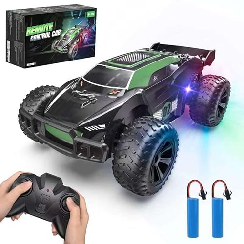 Kizeefun Ferngesteuertes Auto, RC Auto für 3 4 5 6 7 8 9 Jahre Spiele Kinder Toy, 2.4Ghz Off-Road RC Crawler 70+ Minuten Spielzeit (2 Batterien Gratis), Geburtstags Geschenk für Jungen Mädchen（Grün）
