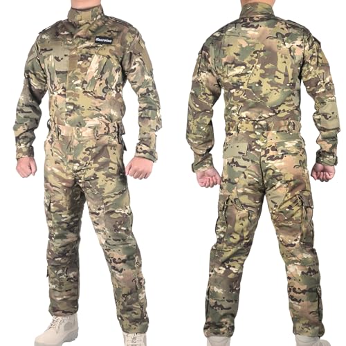 Kecrotac Tactical Military Camo BDU Uniform Set für Männer Kampfhemd und Hosen Ripstop Kleidung für Outdoor Jagd Airsoft Paintball