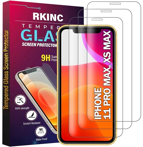 RKINC 3 Stück, Panzerglas Schutz Glas für iPhone 11 Pro Max/XS Max 6.5-Inch, Panzer HD Displayschutzfolie, 0,33 mm kratzfest, splitterfrei, blasenfrei, lebenslangeGarantie
