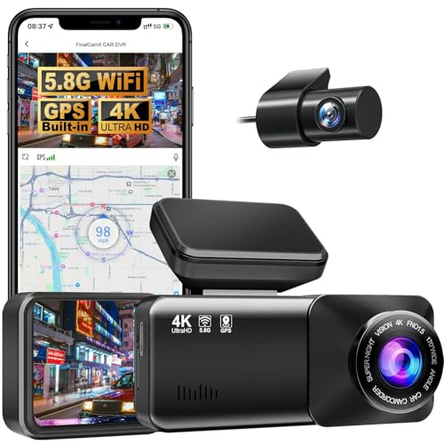 Osmo-s Dashcam Pro 2.0 Neues und verbessertes Modell 2026 4K Dashcam mit 1080P Heckkamera, WiFi, 64GB SD Karte, Dual Kamera, 170° Weitwinkel, Nachtsicht, Loop Aufzeichnung App Steuerung