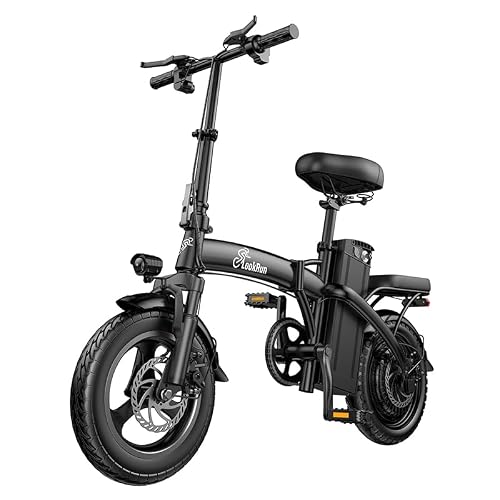 LOOKRUN Elektro-Fahrrad klappbar G11, 48V 13AH Akku, 14'*2.1' Reifen, Geschwindigkeit 25 km/h und Reichweite 45-80 km E-Bike für urbane Fortbewegung, wasserdicht IP65