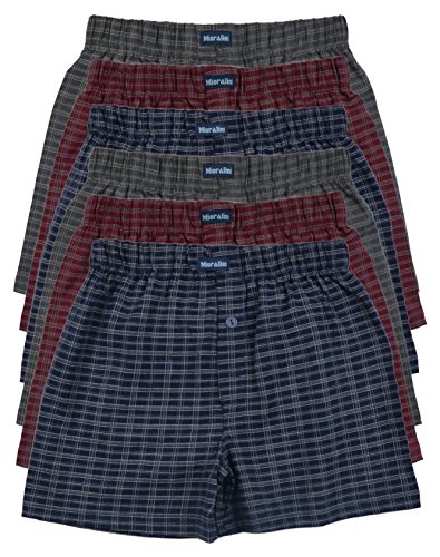 6 bedruckte & weiche 100% Baumwoll Herren Boxershorts Boxer Short in 6 oder 3 modischen Farben im 6er Set verfügbar in S M L XL 2XL 3XL 4XL & 5XL 6XL, Set10, M-5
