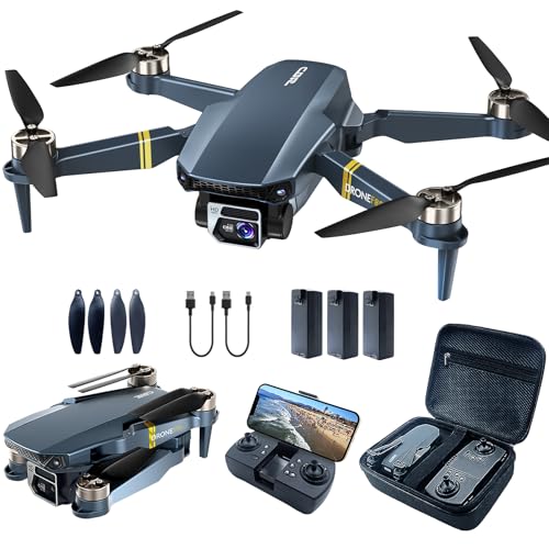 800 Meter Reichweite Drohne mit Kamera 4K – 84 Minuten Flugzeit, WiFi FPV faltbare Quadrocopter, bürstenlosem Motor, Auto-Hover, Auto-Follow (3 Akkus)