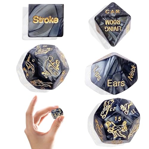 Sex Würfel für Sex Spiel,mit Sexstellungen für Paare,5 Stück für Paare Sex Spiel 48 Position Lehrbuch Würfel Spiel Humor Spiel Paar Schlafzimmer Geschenk für Paar Erwachsene Liebhaber Sex Liebe Spiel