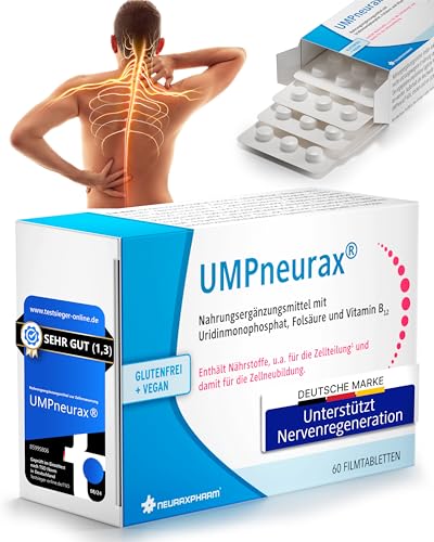 UMPneurax® - Nahrungsergänzungsmittel mit Uridinmonophosphat, Folsäure und Vitamin B12 | wertvolle Vitamine für Zellteilung & Zellneubildung | vegan & glutenfrei | 60 Filmtabletten