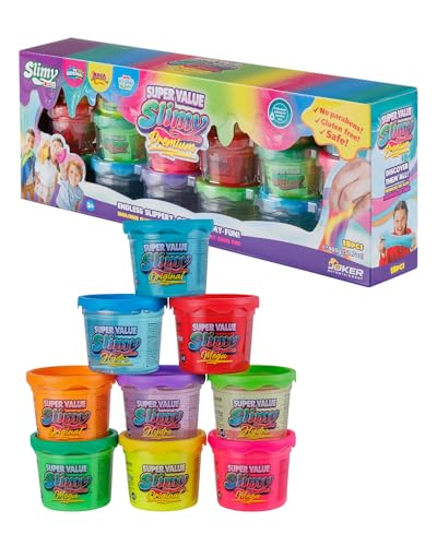Slimy Super Value 18-Pack - Original Slime Set mit 3 verschiedenen Spielmassen in 9 Farben, maximaler Spielspaß für Kinder mit 900g Schleim und elastischer Spielknete