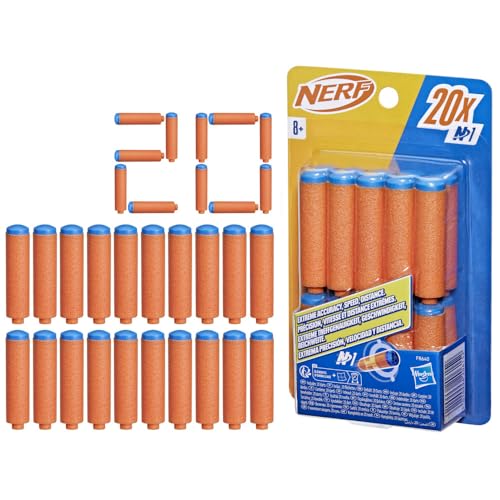 Nerf N Series N1 Darts 20x, zusätzliche Darts für High Performance Blaster der Nerf N Serie mit hoher Treffgenauigkeit und Reichweite, für Jungen und Mädchen