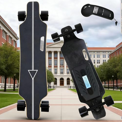 moupeaktain Elektro Skateboard Mit Fernbedienung, 350-W-Nabenmotor, 4 Geschwindigkeitsstufen Und 15 Km Reichweite, 90 Kg Tragkraft, Leichtes Longboard Für Anfänger Und Erwachsene