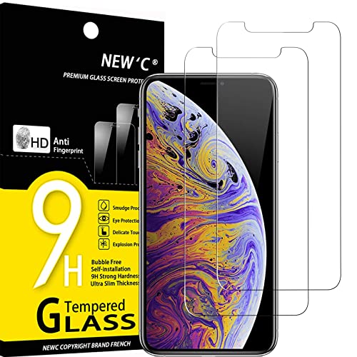 NEW'C 2 Stück für iPhone 11 Pro Max, XS Max für Panzerglas, Frei von Kratzern, 9H Härte, HD Displayschutzfolie, 0.33mm Ultra-klar, Ultrabeständig