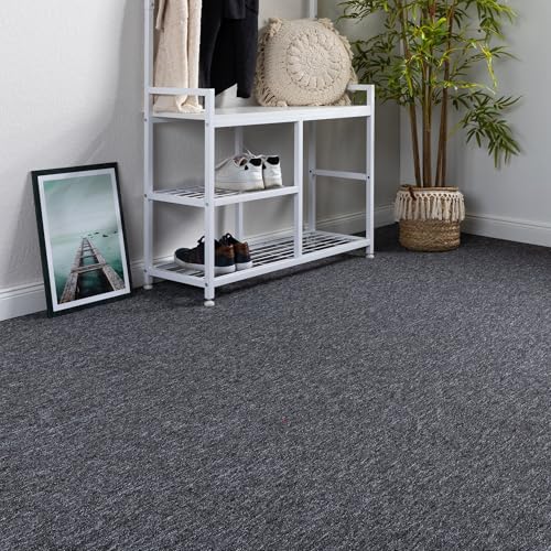 Steffensmeier Teppichboden Meddon Meterware | Auslegware für Kinderzimmer Wohnzimmer Schlafzimmer | Anthrazit, Größe: 300x500 cm